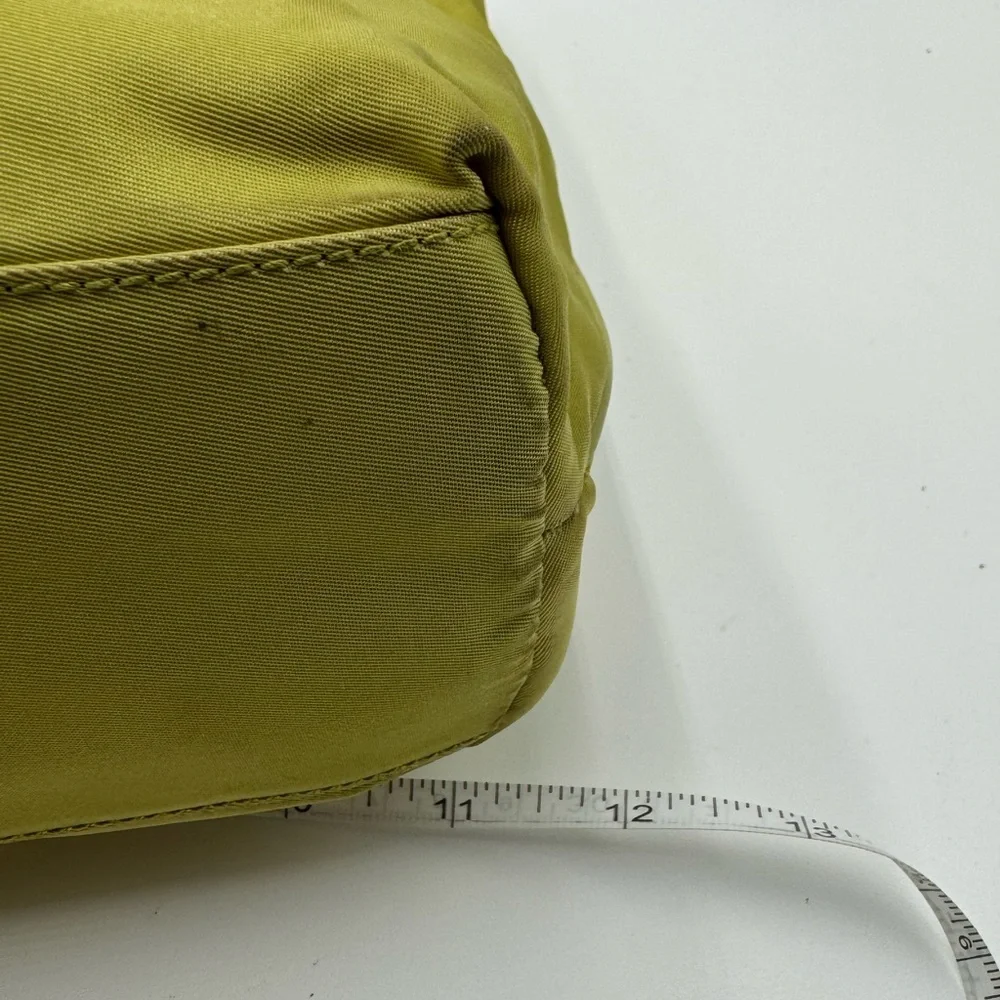 Prada - Authentic - Lime Green Canvas / Nylong Shoulder / Tote Bag - Picture 7 of 16